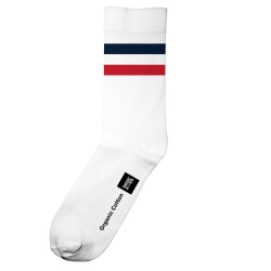 Socken Dedicated Sigtuna Double Stripes white