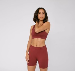 Yoga-Shorts Organic Basics SilverTech™ Active Yoga Shorts burgundy
