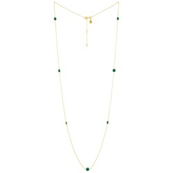 Halskette Protsaah Round Stone Dotted Chain gold green onyx (NK-LG-004-AU-GO)