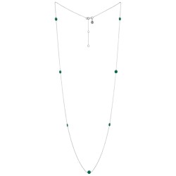 Halskette Protsaah Round Stone Dotted Chain silver green onyx (NK-LG-004-AG-GO)