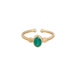 Ring Protsaah Small Oval Green Onyx Multi Set gold (RN-S-012-AU-GO)