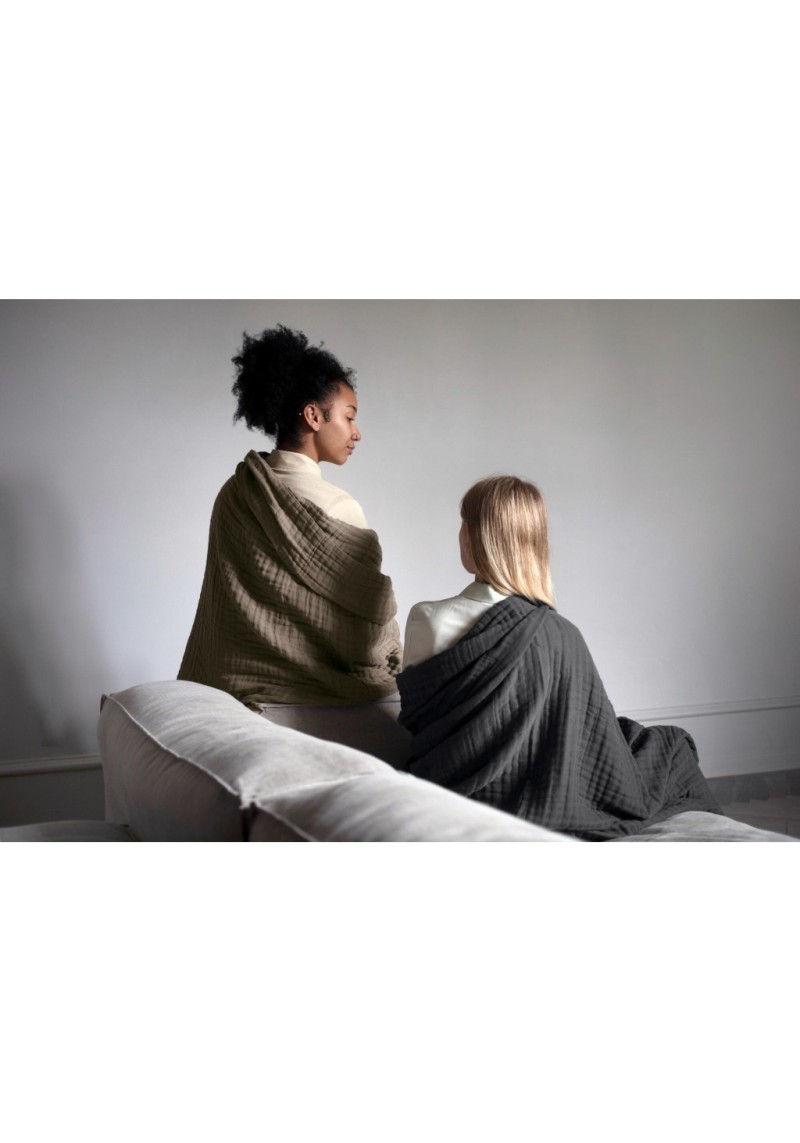 Decke The Organic Company 6-Layer Soft Blanket Dark Grey
