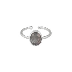 Ring Protsaah Small Oval Labradorite Multi Set silver (RN-M-001-AG-OV-LB)