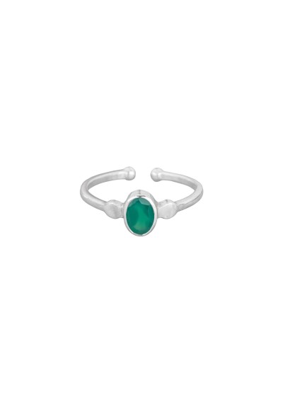 Ring Protsaah Small Oval Green Onyx Multi Set silver (RN-S-012-AG-GO)
