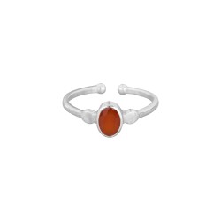Ring Protsaah Small Oval Orange Carnelian Multi Set silver (RN-S-012-AG-OC)