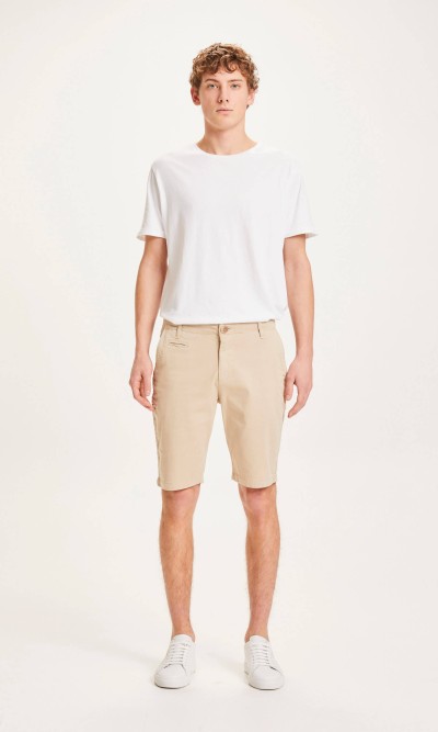Chino-Shorts Knowledge Cotton Apparel Chuck Light Feather Gray