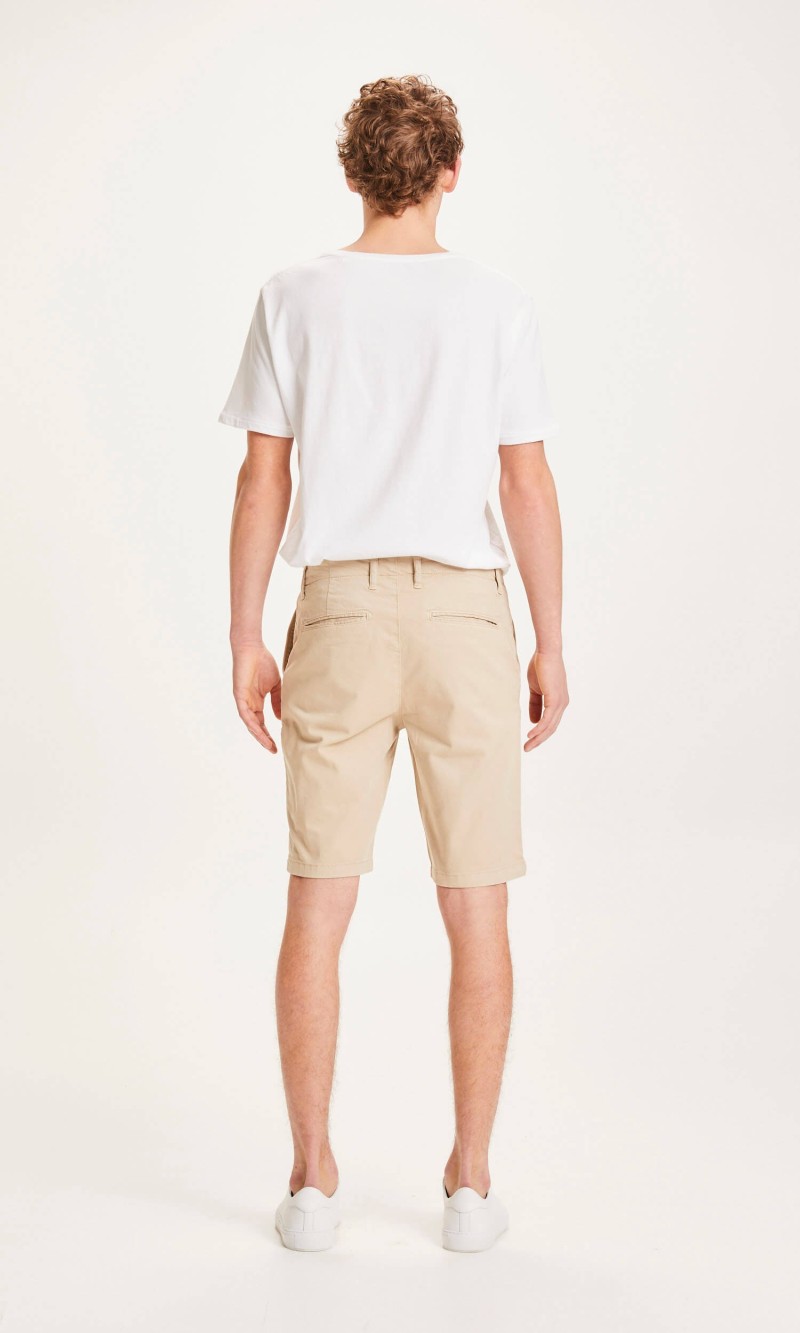 Chino-Shorts Knowledge Cotton Apparel Chuck Light Feather Gray