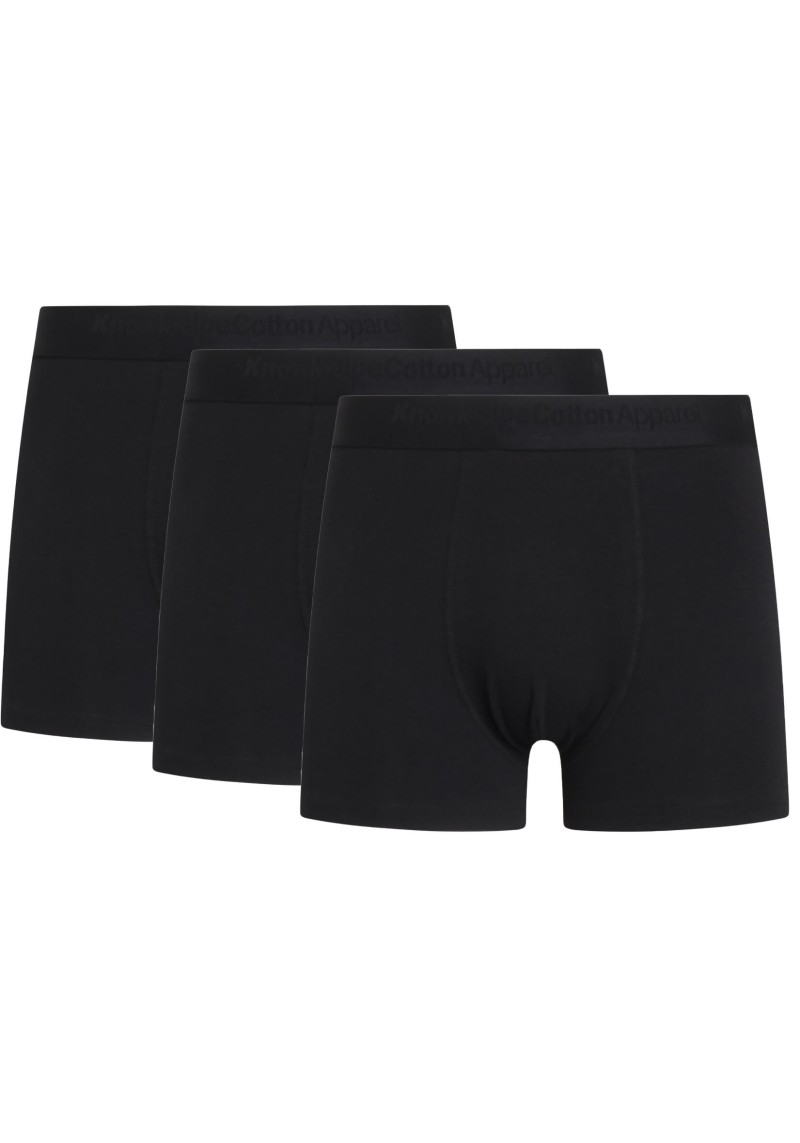 Boxershorts Maple 3er Pack Knowledge Cotton Apparel Underwear Black Jet