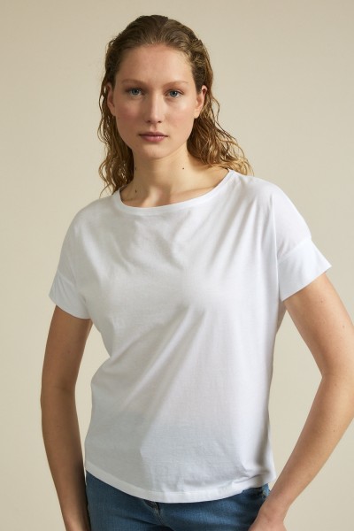 T-Shirt GOTS mit Ärmelblende Lanius White