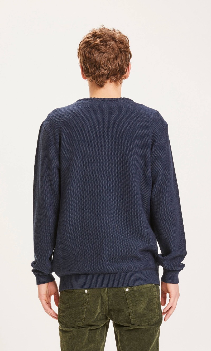 Pullover Knowledge Cotton Apparel Field O-Neck Pique Badge Knit