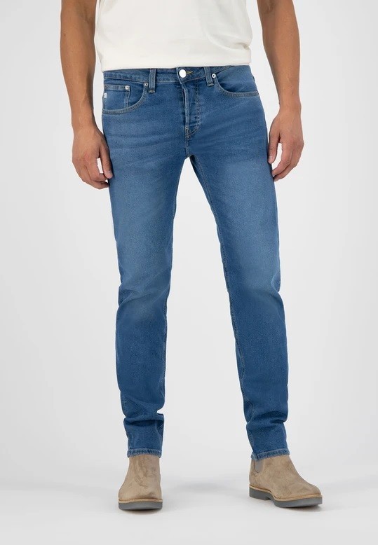 Herren-Jeans Mud Jeans Regular Dunn Stretch Pure Blue
