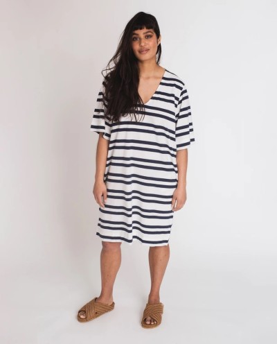 Kleid Beaumont Organic Sasha-Sue Dress Off White & Navy