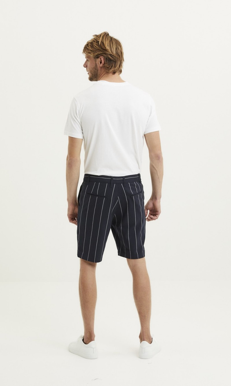 Chino-Shorts Knowledge Cotton Apparel Chuck Pin Striped Shorts Total Eclipse