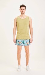 Badehosen Knowledge Cotton Apparel Bay Swimshorts AOP Asley Blue