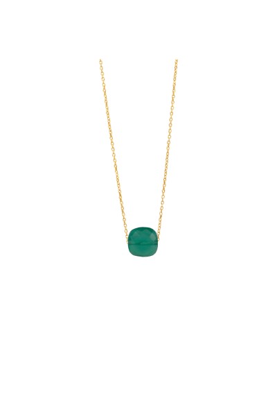 Halskette Protsaah Quadra Faceted Green Onyx Gold (NK-SH-007-AU-GO)