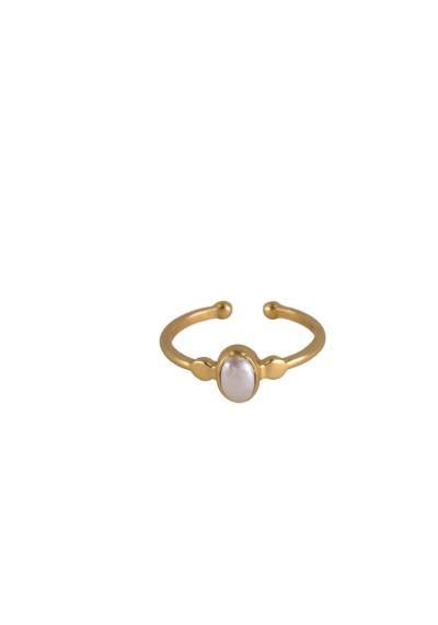 Ring Protsaah Small Oval Pearl Gold (RN-S-012-AU-PRL)