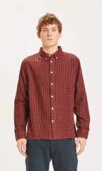Hemd Knowledge Cotton Apparel Larch Casual Fit Double Layer Checked Shirt Arabian Spice