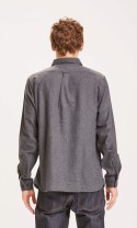 Hemd Knowledge Cotton Apparel Larch Regular Fit Heavy Flannel Shirt Dark Grey Melange