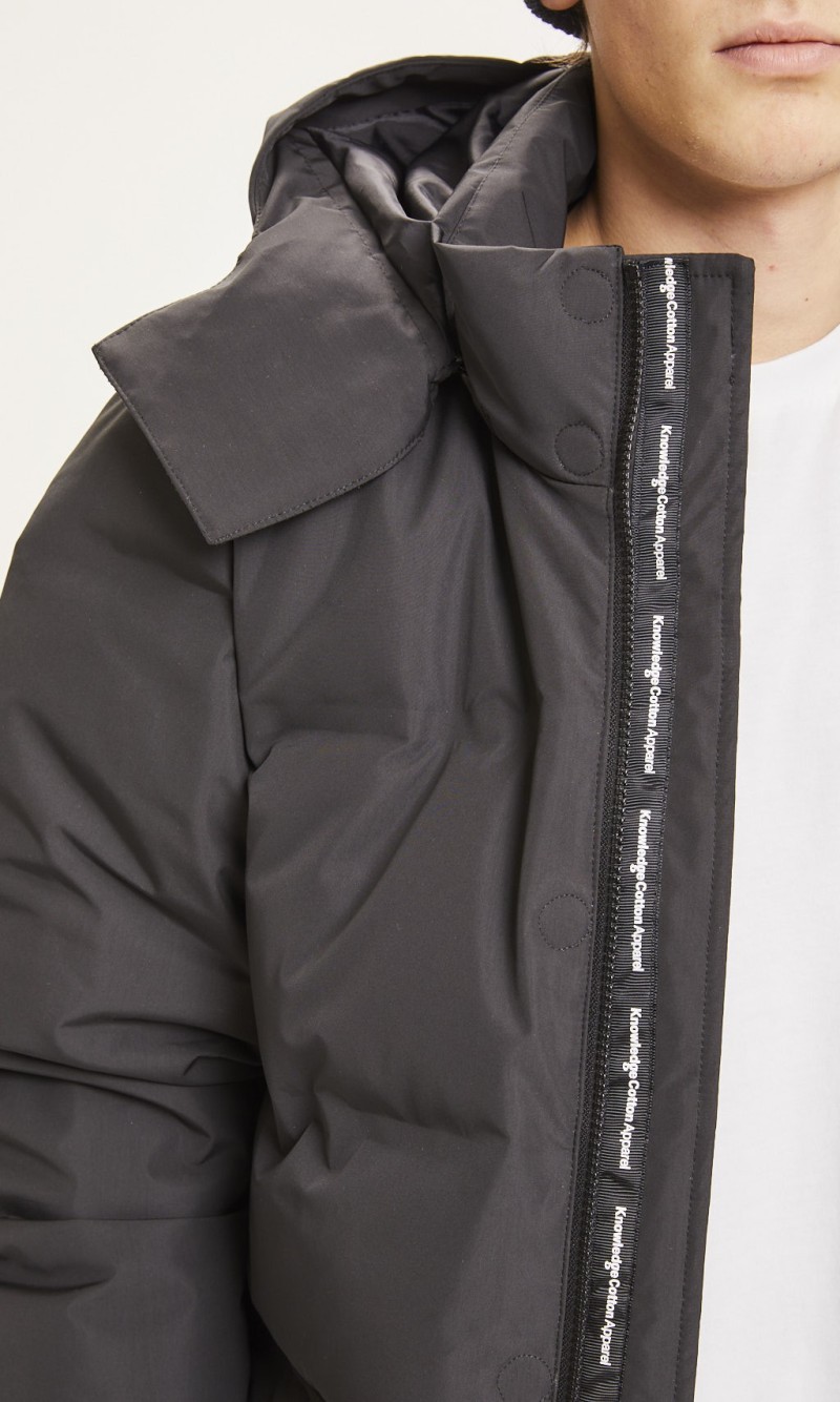 Daunenjacke Knowledge Cotton Apparel Fjord Puffer Jacket Black Jet