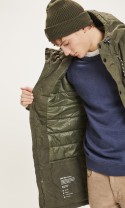 Parka Knowledge Cotton Apparel Nordic Legacy Long Quilted Jacket Forrest Night