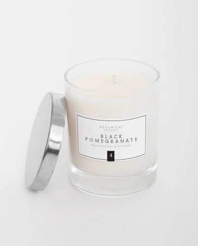 Duftkerze Beaumont Organic Classic Candle With Silver Lid Rhubarb and Ginger