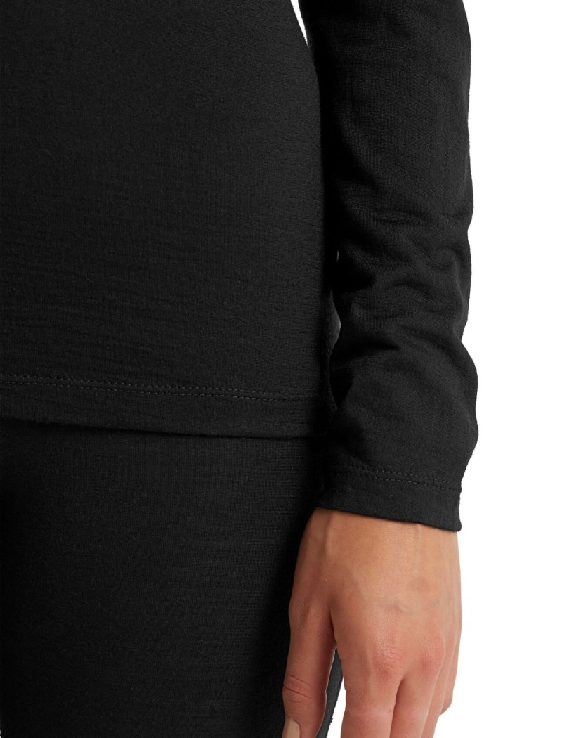 Damen-Half-Zip-Langarmshirt 200 Oasis icebreaker Black