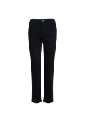 Damen-Jeans Knowledge Cotton Apparel Iris Mom Fit Black Jet