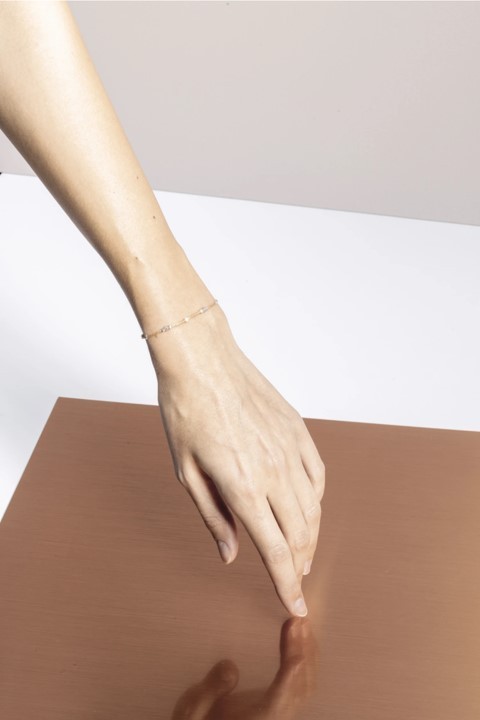 Armband Yoomee Crystal Dots Labradorite Taupe Gold