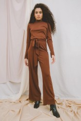 Overall Cossac Knit Jumpsuit Chocolate
