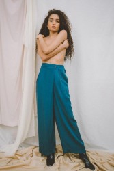 Hose Cossac Asymmetric Trousers Teal