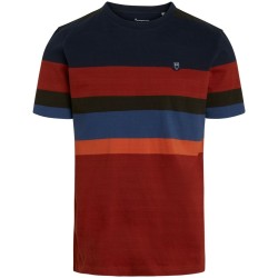 T-Shirt Knowledge Cotton Apparel Alder Yarndyed Block Striped Tee Total Eclipse