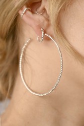Ohrringe Wild Fawn Oversized Entwinded Hoops Silver