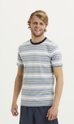 T-Shirt Knowledge Cotton Apparel Alder Striped Tee Asley Blue