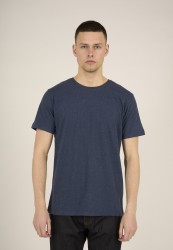 Basic Regular Fit O-Neck T-Shirt Knowledge Cotton Apparel Insigna Blue Melange