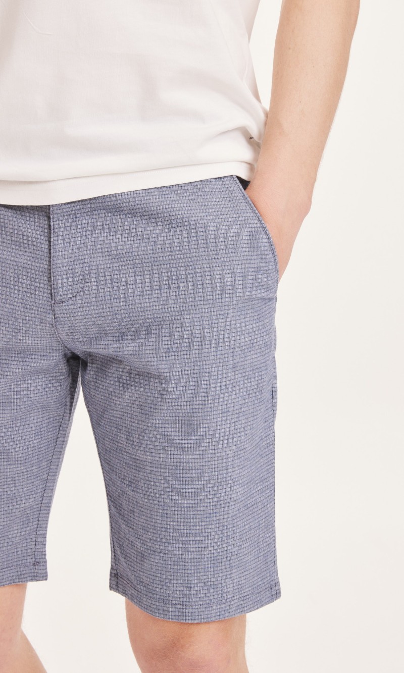 Chino-Shorts Knowledge Cotton Apparel Chuck Pattern Shorts Estate Blue