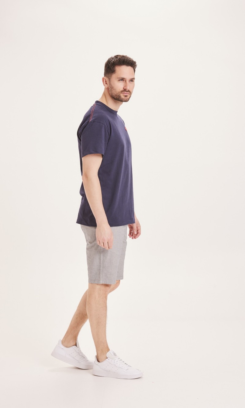 Chino-Shorts Knowledge Cotton Apparel Chuck Pattern Shorts Light Feather Gray
