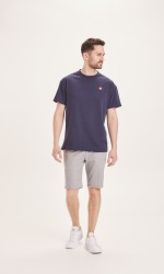 Chino-Shorts Knowledge Cotton Apparel Chuck Pattern Shorts Light Feather Gray