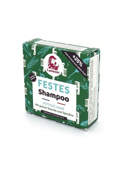 Lamazuna festes Shampoo für fettiges Haar - Spirulina
