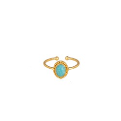 Ring Protsaah Oval Cabo Amazonite Gold