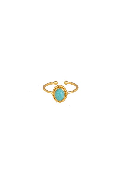 Ring Protsaah Oval Cabo Amazonite Gold