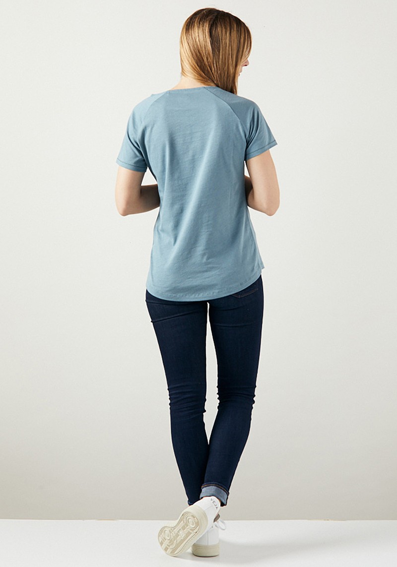 Damen Raglan T-Shirt ZRCL Basic Steel Blue