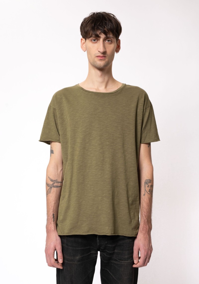T-Shirt Nudie Jeans Roger Slub Faded Green