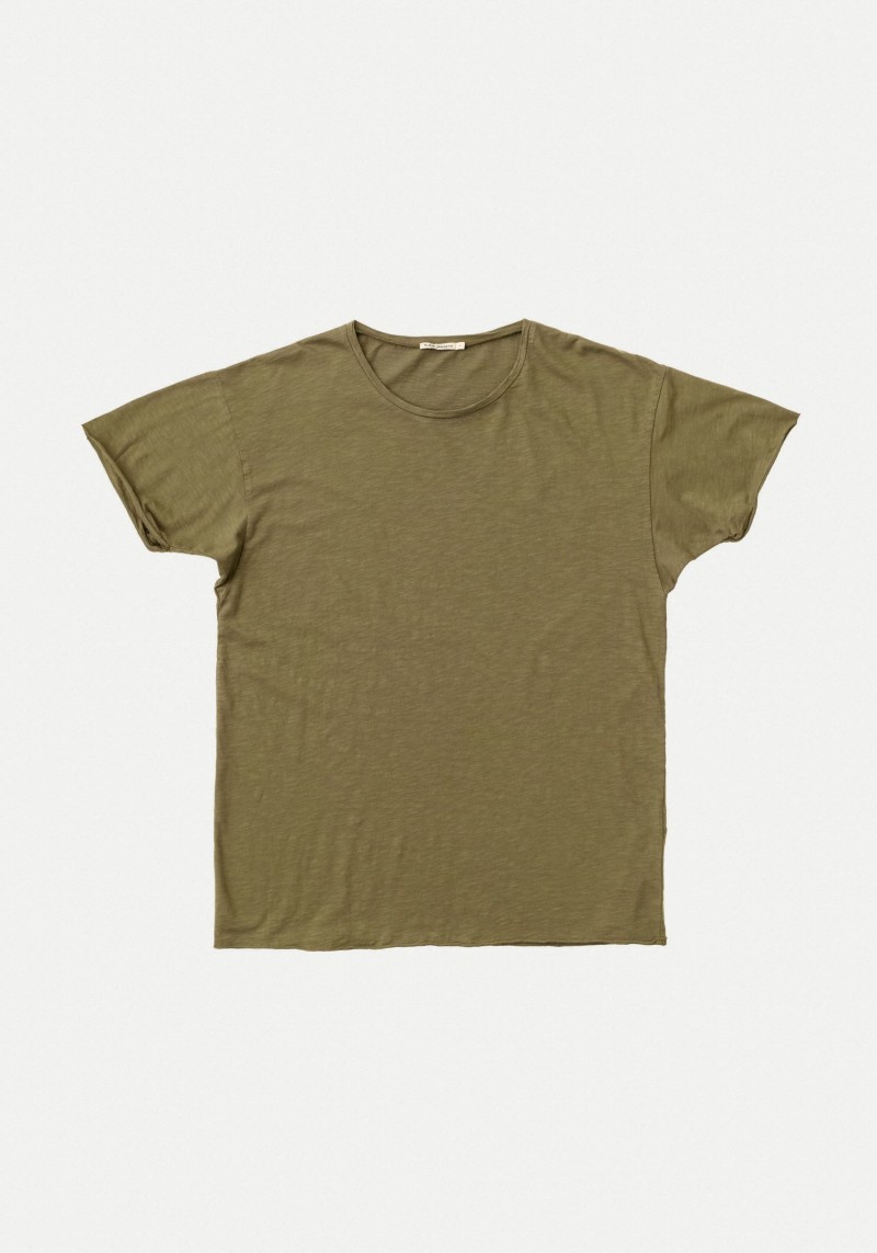 T-Shirt Nudie Jeans Roger Slub Faded Green