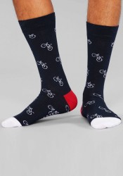 Socken Dedicated Sigtuna Bike Pattern navy