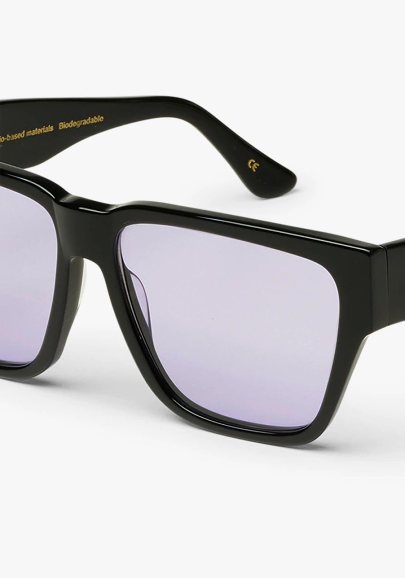 Sonnenbrille Colorful Standard Sunglass 11 Deep Black Solid - Lavender