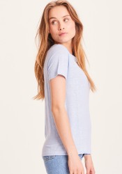 T-Shirt Knowledge Cotton Apparel Holly Chambray Blue
