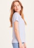 Leinen-T-Shirt Knowledge Cotton Apparel Holly Chambray Blue