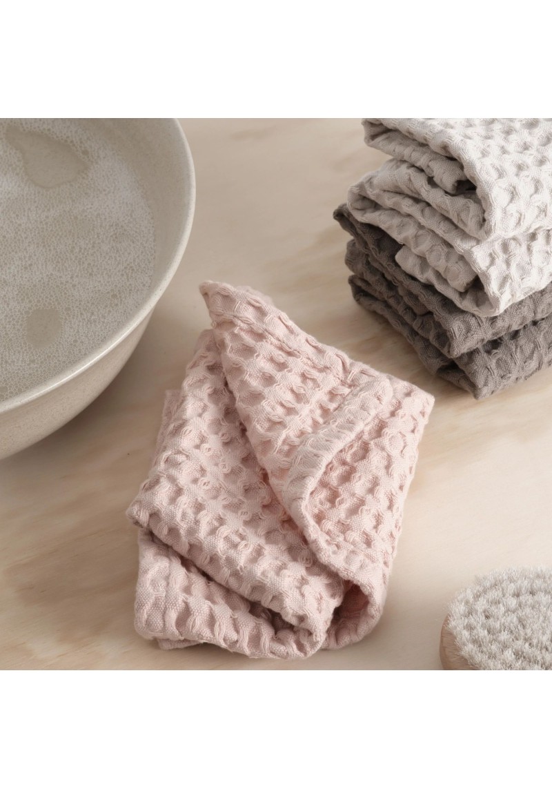 Waschlappen The Organic Company Big Waffle Wash Cloth Pale Rose