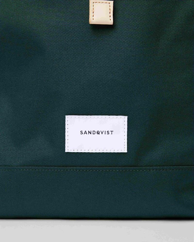 Rucksack Sandqvist Bernt Dark Green with natural Leather