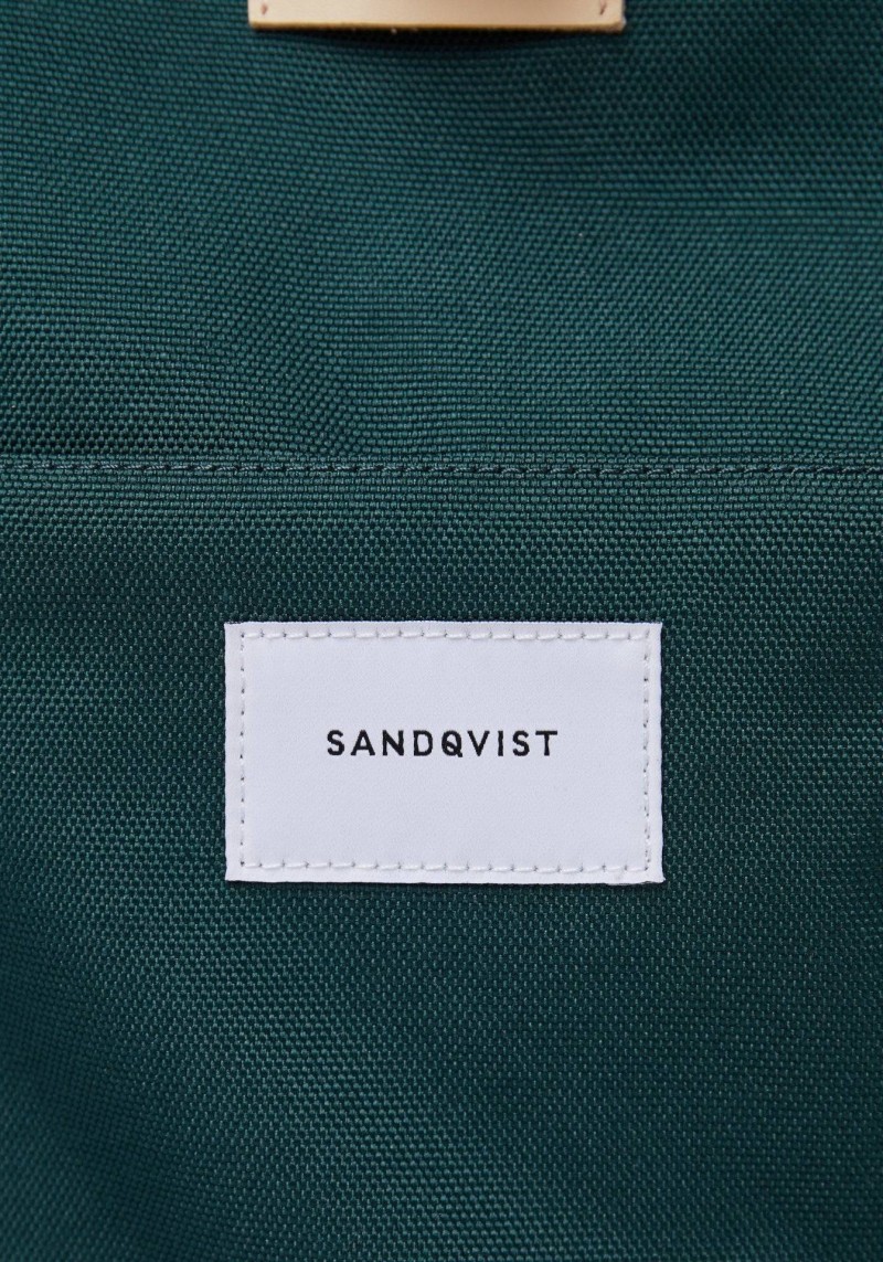Rucksack Sandqvist Ilon Dark Green with Natural Leather